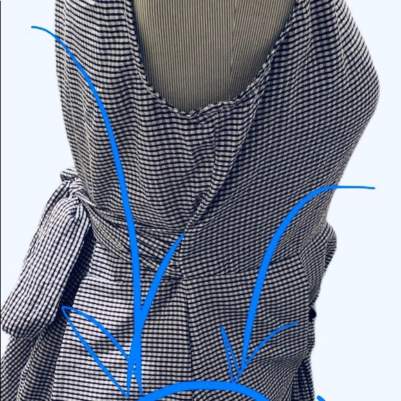 SANDRA DARREN🤩BLUE PLAID DRESS Size 8 w/ POCKETS - Picture 2 of 6